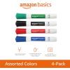 imageAmazon Basics 12Pack LowOdor Chisel Tip Dry Erase Whiteboard Markers BlackBlack  Red  Green  Blue