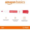 imageAmazon Basics 12Pack LowOdor Chisel Tip Dry Erase Whiteboard Markers BlackRed