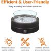 imageAmazon Basics 14Inch Round Propane Fire Pit 9000 BTU Portable Tabletop Fireplace with Glass Stones Umbrella Hole Compatible for Outdoor Patio Tables ampamp Camping Brown