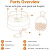 imageAmazon Basics 14Inch Round Propane Fire Pit 9000 BTU Portable Tabletop Fireplace with Glass Stones Umbrella Hole Compatible for Outdoor Patio Tables ampamp Camping Brown