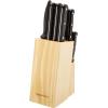 imageAmazon Basics 14Piece High Carbon Stainless Steel Kitchen Knife Set with Sharpener and Pinewood Block Black