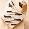 imageAmazon Basics 14Piece High Carbon Stainless Steel Kitchen Knife Set with Sharpener and Pinewood Block Black