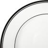 imageAmazon Basics 16Piece Cafe Stripe Kitchen Dinnerware Set Plates Bowls Mugs Service for 4 BlackBlack