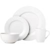 imageAmazon Basics 16Piece Porcelain Kitchen Dinnerware Set with Plates Bowls and Mugs Service for 4  White