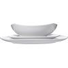 imageAmazon Basics 18 Piece Kitchen Dinnerware Set  Square Plates Bowls Service for 6  Modern BeamsGray Soft Lines