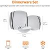 imageAmazon Basics 18 Piece Kitchen Dinnerware Set  Square Plates Bowls Service for 6  Modern BeamsModern Beams