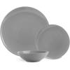 imageAmazon Basics 18 Pieces Dinnerware Sets Plates and Bowls Service for 6 Deep TealSmokey Grey