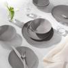 imageAmazon Basics 18 Pieces Dinnerware Sets Plates and Bowls Service for 6 Deep TealSmokey Grey