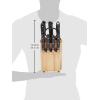 imageAmazon Basics 18 Pieces Premium HighCarbon Stainless Steel Blades with Pine Wood Knife Block SetKitchen Black18Piece