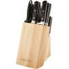 imageAmazon Basics 18 Pieces Premium HighCarbon Stainless Steel Blades with Pine Wood Knife Block SetKitchen Black18Piece