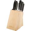 imageAmazon Basics 18 Pieces Premium HighCarbon Stainless Steel Blades with Pine Wood Knife Block SetKitchen Black9Piece
