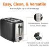 imageAmazon Basics 2 Slice Toaster With 7 Browning Settings Extra Wide Slots For Bagels and Special Breads Removable EasytoClean Crumb Trays CancelDefrostBagel Buttons 800W Black ampamp Silver2 Slice