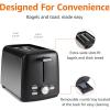 imageAmazon Basics 2 Slice Toaster With 7 Browning Settings Extra Wide Slots For Bagels and Special Breads Removable EasytoClean Crumb Trays CancelDefrostBagel Buttons 800W Black ampamp Silver2 Slice