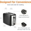 imageAmazon Basics 2 Slice Toaster With 7 Browning Settings Extra Wide Slots For Bagels and Special Breads Removable EasytoClean Crumb Trays CancelDefrostBagel Buttons 800W Black ampamp Silver2 Slice