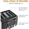 imageAmazon Basics 2 Slice Toaster With 7 Browning Settings Extra Wide Slots For Bagels and Special Breads Removable EasytoClean Crumb Trays CancelDefrostBagel Buttons 800W Black ampamp Silver4 Slice