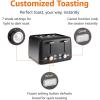imageAmazon Basics 2 Slice Toaster With 7 Browning Settings Extra Wide Slots For Bagels and Special Breads Removable EasytoClean Crumb Trays CancelDefrostBagel Buttons 800W Black ampamp Silver4 Slice