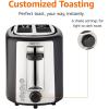 imageAmazon Basics 2 Slice Toaster With 7 Browning Settings Extra Wide Slots For Bagels and Special Breads Removable EasytoClean Crumb Trays CancelDefrostBagel Buttons 800W Black ampamp Silver2 Slice