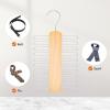 imageAmazon Basics 20 Bar Wooden Tie Hanger ampamp Belt Rack  Natural 2Pack