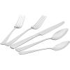 imageAmazon Basics 20Piece Stainless Steel Flatware Set with Square Edge Service for 4 Silver20Piece