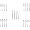 imageAmazon Basics 20Piece Stainless Steel Flatware Set with Square Edge Service for 4 Silver20Piece