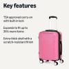 imageAmazon Basics 21quot Hardside CarryOn Luggage with TSA Lock Hardshell Suitcase With Wheels Expandable For 25 More Capacity With ScratchResistant Geometric Surface 4 Multidirectional Wheels PinkPink  Hardshell