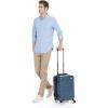 imageAmazon Basics 21quot Hardside CarryOn Luggage with TSA Lock Hardshell Suitcase With Wheels Expandable For 25 More Capacity With ScratchResistant Geometric Surface 4 Multidirectional Wheels PinkNavy Blue  Standard