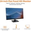 imageAmazon Basics 24inch IPS Monitor 75 Hz Powered with AOC Technology FHD 1080P HDMI Display Port and VGA Input VESA Compatible Builtin Speakers for Office and Home Black24Inch
