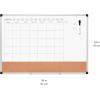 imageAmazon Basics 24quot x 36quot Monthly Whiteboard Calendar with Cork Board Wall Mounted Easy to Install Silver Aluminum Frame