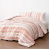 imageAmazon Basics 2Piece Jacquard Microfiber Comforter and Pillow Sham Set AllSeason Bedding Set Pink Striped TwinPink Striped