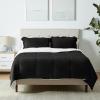 imageAmazon Basics 3 Piece Bedding Set Micromink Sherpa UltraSoft Warm All Season Comforter King Charcoal SolidBlack