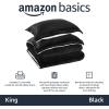 imageAmazon Basics 3 Piece Bedding Set Micromink Sherpa UltraSoft Warm All Season Comforter King Charcoal SolidBlack