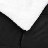 imageAmazon Basics 3 Piece Bedding Set Micromink Sherpa UltraSoft Warm All Season Comforter King Charcoal SolidBlack