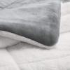 imageAmazon Basics 3 Piece Bedding Set Micromink Sherpa UltraSoft Warm All Season Comforter King Charcoal SolidCharcoal
