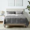 imageAmazon Basics 3 Piece Bedding Set Micromink Sherpa UltraSoft Warm All Season Comforter King Charcoal SolidCharcoal