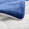 imageAmazon Basics 3 Piece Bedding Set Micromink Sherpa UltraSoft Warm All Season Comforter King Charcoal SolidNavy Blue