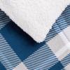 imageAmazon Basics 3 Piece Bedding Set Micromink Sherpa UltraSoft Warm All Season Comforter King Charcoal SolidNavy Plaid