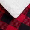 imageAmazon Basics 3 Piece Bedding Set Micromink Sherpa UltraSoft Warm All Season Comforter King Charcoal SolidRed Buffalo Plaid