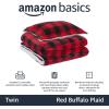 imageAmazon Basics 3 Piece Bedding Set Micromink Sherpa UltraSoft Warm All Season Comforter King Charcoal SolidRed Buffalo Plaid