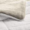 imageAmazon Basics 3 Piece Bedding Set Micromink Sherpa UltraSoft Warm All Season Comforter King Charcoal SolidTaupe