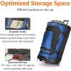 imageAmazon Basics 30Inch Large Rolling Duffle Bag with Wheels and Handle Travel Duffle Bag with Durable Ripstop Polyester Material 2 Layers of Space Multiple Interior and Exterior Pockets BlackBlue