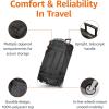 imageAmazon Basics 30Inch Large Rolling Duffle Bag with Wheels and Handle Travel Duffle Bag with Durable Ripstop Polyester Material 2 Layers of Space Multiple Interior and Exterior Pockets BlackBlack