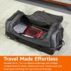 imageAmazon Basics 30Inch Large Rolling Duffle Bag with Wheels and Handle Travel Duffle Bag with Durable Ripstop Polyester Material 2 Layers of Space Multiple Interior and Exterior Pockets BlackBlack