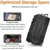 imageAmazon Basics 30Inch Large Rolling Duffle Bag with Wheels and Handle Travel Duffle Bag with Durable Ripstop Polyester Material 2 Layers of Space Multiple Interior and Exterior Pockets BlackBlack
