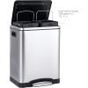 imageAmazon Basics 30L Dual Bin SoftClose Trash can with Foot Pedal  2 x 15 Liter Bins Stainless Steel Small Inner bins Suitable for 1 or 2 People