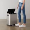 imageAmazon Basics 30L Dual Bin SoftClose Trash can with Foot Pedal  2 x 15 Liter Bins Stainless Steel Small Inner bins Suitable for 1 or 2 People