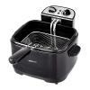 imageAmazon Basics 32Qt 30L Deep Fryer with 12Cup Oil Capacity Adjustable Temperature Easy Draining Basket Stainless Steel Exterior Viewing Window 1500W Black ampamp Silver21Qt  Black