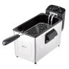 imageAmazon Basics 32Qt 30L Deep Fryer with 12Cup Oil Capacity Adjustable Temperature Easy Draining Basket Stainless Steel Exterior Viewing Window 1500W Black ampamp Silver32Qt  Black  Silver