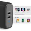 imageAmazon Basics 36W TwoPort USBC Wall Charger for Tablets and Phones with Power Delivery  White 234 x 109 x 221 in PD36U2TNBBlack