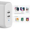 imageAmazon Basics 36W TwoPort USBC Wall Charger for Tablets and Phones with Power Delivery  White 234 x 109 x 221 in PD36U2TNBWhite