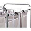 imageAmazon Basics 3Bag Rectangular Laundry Bag Hamper Sorter Basket Gray